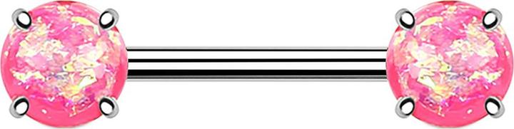 Image du produit Star Piercing Barbell mit zwei Opal Kugeln pink (Acier chirurgical 316L, Laiton)