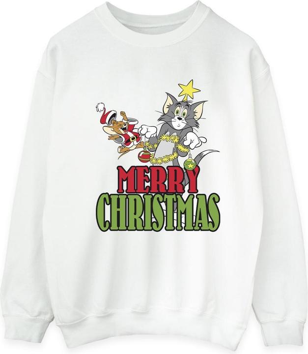 Actual product image Tom & Jerry Mens Merry Christmas Baubles Sweatshirt (XXL)
