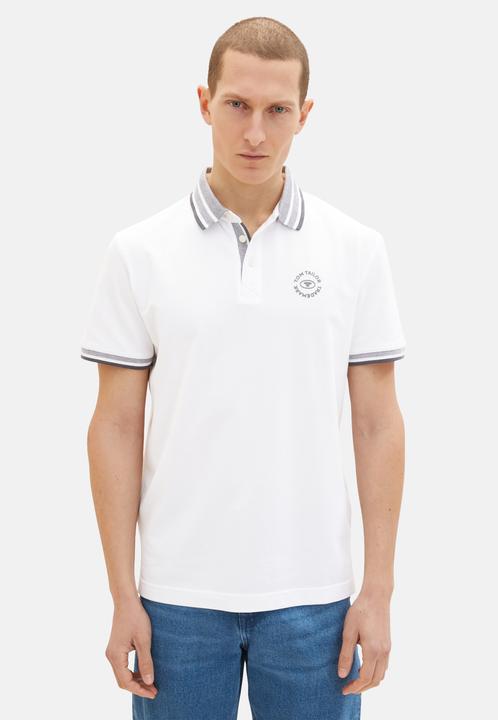 Immagine prodotto Tom Tailor Polo Basic Polo a maniche corte con strisce a contrasto e stampa del logo (3XL)