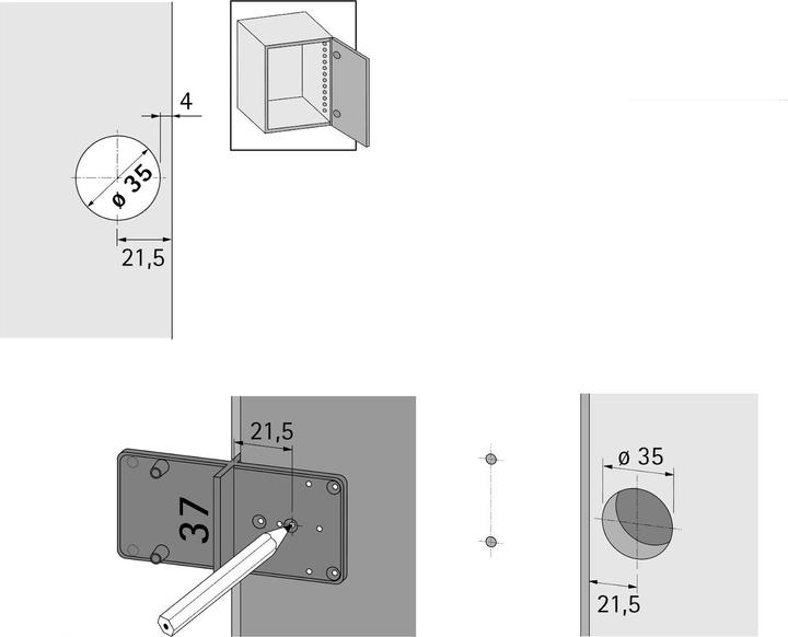 Image du produit Hettich Ankrn-Schablone (Plaque perforée, 1 pcs)
