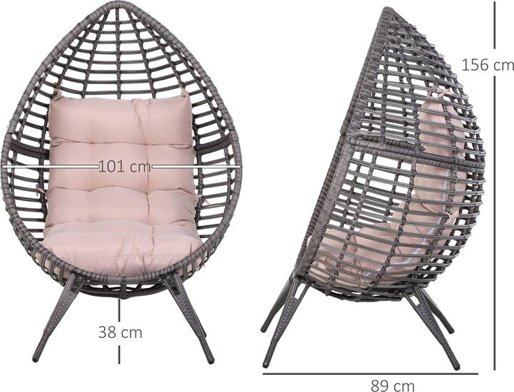 Immagine prodotto Outsunny Poltrona da giardino con design a goccia