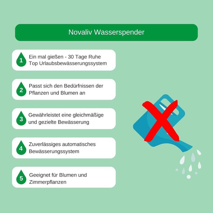 Energie-Label Novatool 4X Automatisches Bewässerungssystem Indoor - BEWÄSSERUNG BIS 30 Tage - Tropfbewässerungssys (Tropfbewässerung Set)