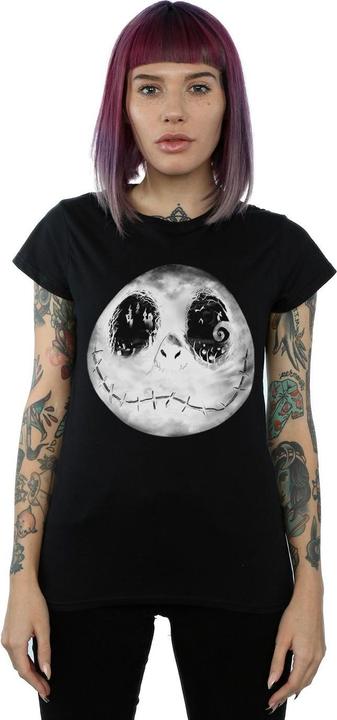 Actual product image Disney Womens/Ladies Nightmare Before Christmas Jack Moon Face Cotton T-Shirt (L)