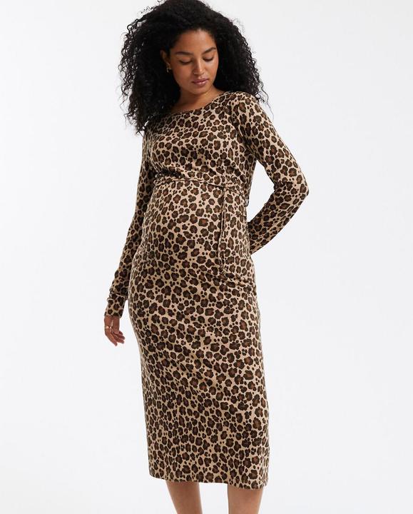 Actual product image La Redoute Collections Jersey maternity dress with leopard print (XL)