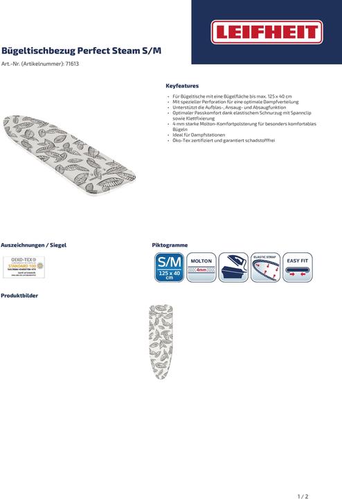 Image du produit Leifheit Bügeltischbezug Perfect Steam S/M