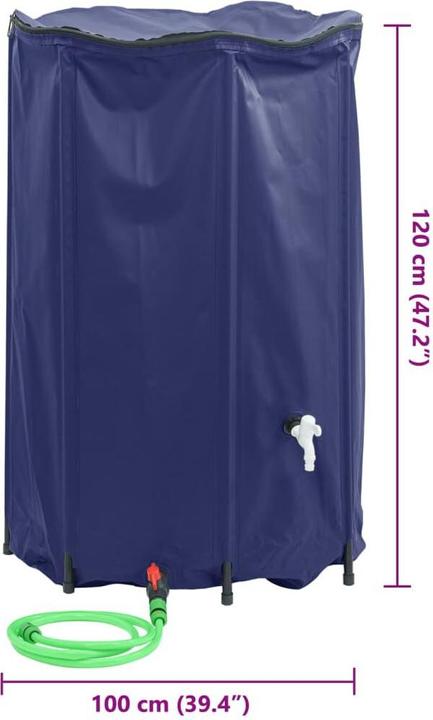 Immagine prodotto VidaXL Serbatoio dell'acqua con rubinetto Pieghevole 1000 L PVC (1000 l)