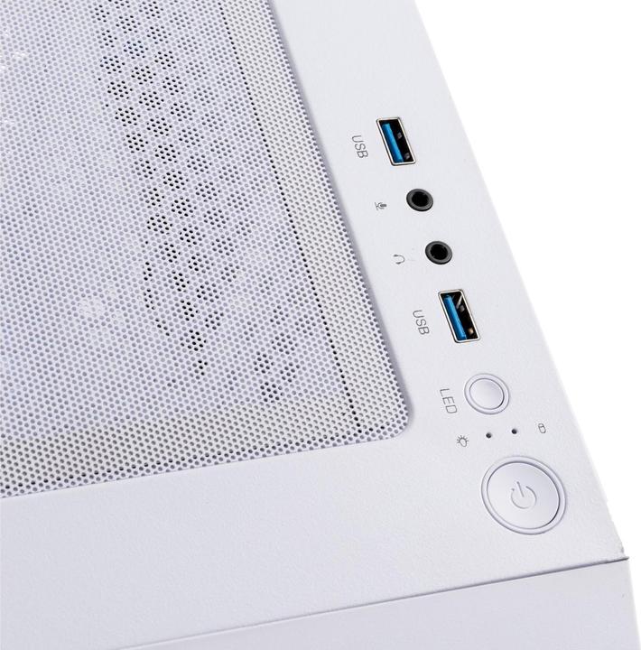 Actual product image BitFenix Nova Mesh SE TG ARGB Midi Tower, Tempered Glass - white/purple (ATX, mATX, Mini-ITX)