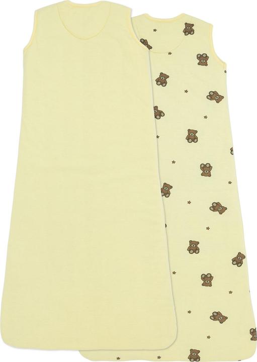 Produktbild Meyco 2-p slpzk gevoerd 110cm Teddy Bear allover/soft yellow (110 cm)
