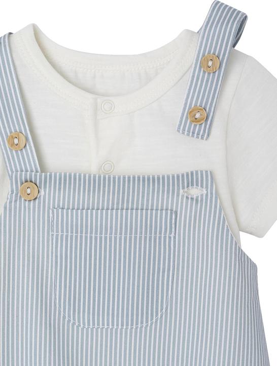 Vertbaudet Baby-Set: Kurzoverall, Body & Halstuch