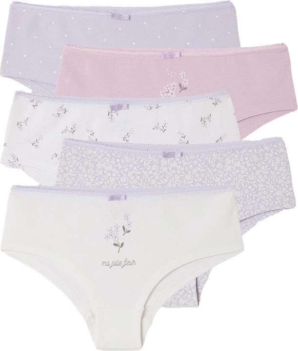 Produktbild Vertbaudet Bio-Kollektion: 5er-Pack Mädchen Shortys mit Blumen (110, 5er Pack)