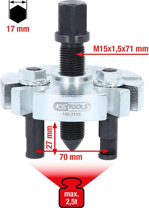 Produktbild KS Tools Universal-Riemenscheiben-Abzieher 3-armig. 90mm 15