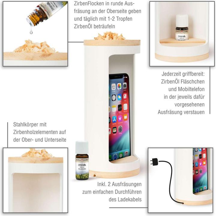 Actual product image ZirbenFamilie Nightholder WHITE