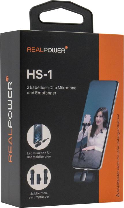 Immagine prodotto RealPower HS-1,Wireless Microphone,2 Mikrofone,1 Empfänger