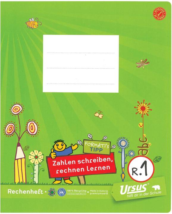 Image du produit Ursus Cahier d'école R.1 19.5 x 24 cm, Quadrillé, Vert (19,5 x 24 cm, Quadrillé, Couverture souple)