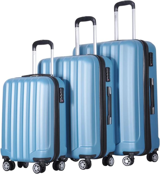 Actual product image Beibye Travel Suitcase Set, Ice Blue (115 l, M (50 - 90l), L (90 - 115l), XL (from 140l))