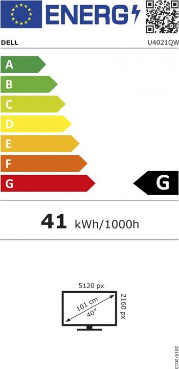 Etichetta energetica Dell UltraSharp U4021QW (5120 x 2160 pixel, 39.70")