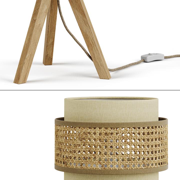 Actual product image Vicco Table lamp Morten, Rattan/cream, 26 x 45 cm with stand (E27)