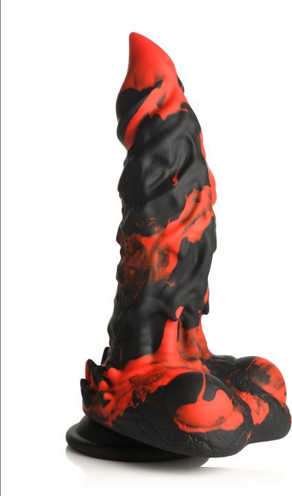 Actual product image Creature Cocks Fire Demon - Monster Silicone Dildo - Red/Black