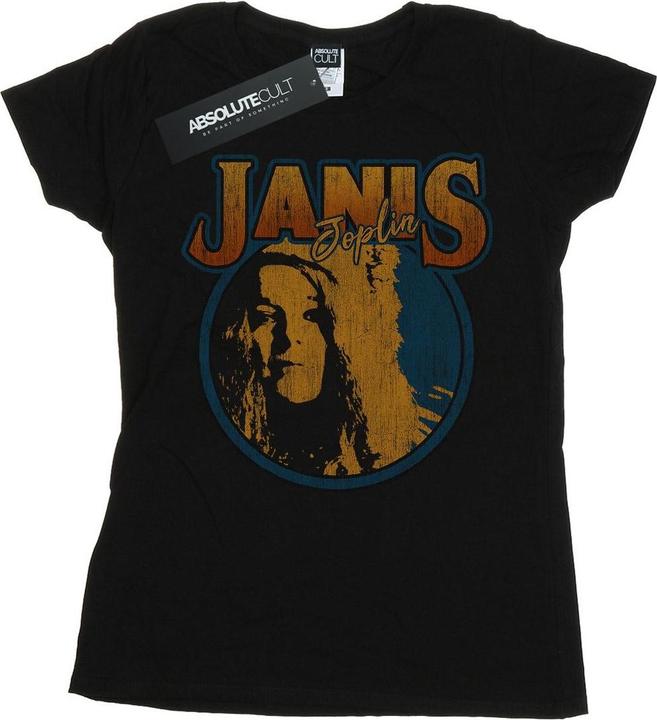 Actual product image Janis Joplin Womens/Ladies Distressed Circle Cotton T-Shirt (S)