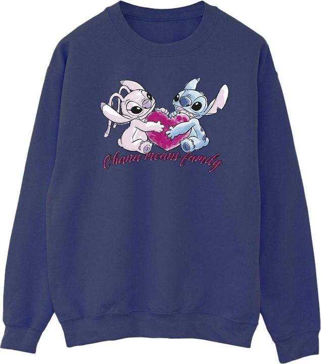 Actual product image Disney Mens Lilo And Stitch Ohana Heart With Angel Sweatshirt (S)