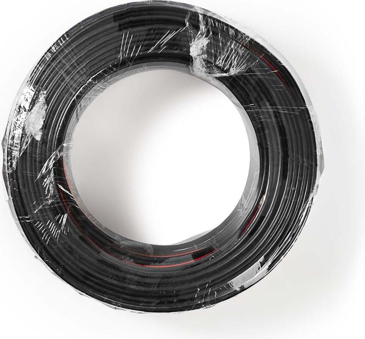 Actual product image Nedis Speaker Cable 2X 1.50 mm² CCA 100.0 m Round PVC Red / Black Wrapped (100 m, 1.50 mm²)