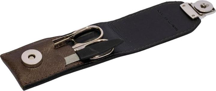 Actual product image Herba Manicure set 3-piece nickel-plated in a case, brown