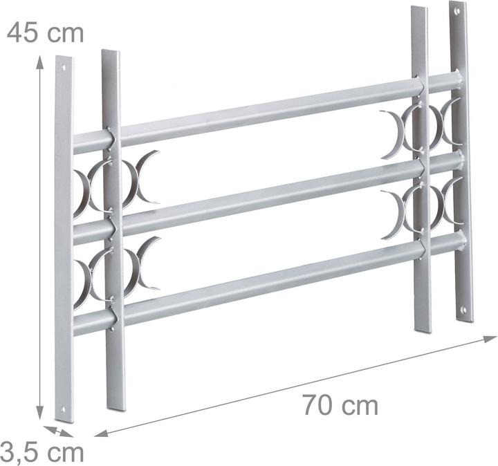 Actual product image Relaxdays Pull-Out Window Security Grill
