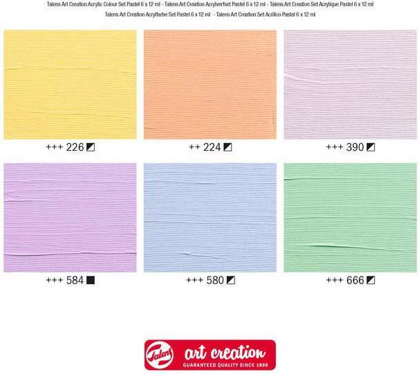 Image du produit Royal Talens Talens Art Creation Acrylique Set de couleurs pastel, 6x12ml (multicolore, 72 ml)