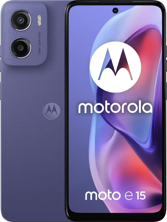 Image du produit Motorola Smartfon Moto E15 2/64GB Fresh Lavender (64 Go, Lavande fraîche, 6.67", Double SIM, 32 Mpx, 4G)