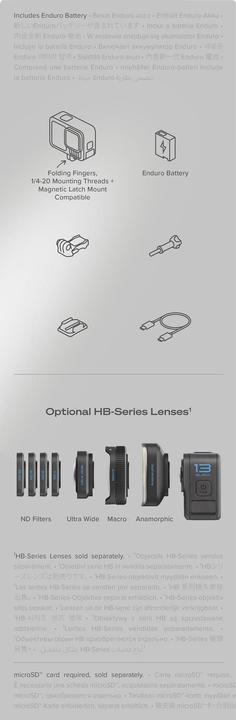 Nutritional values and ingredients GoPro HERO13 Black (60p, Bluetooth, Wi-Fi)