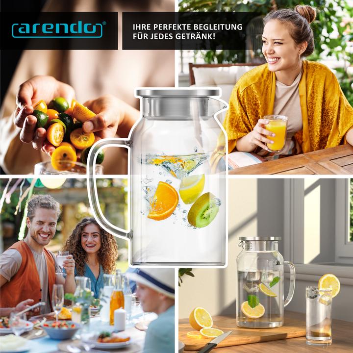 Produktbild Arendo Glaskaraffe mit Deckel (1.40 l)