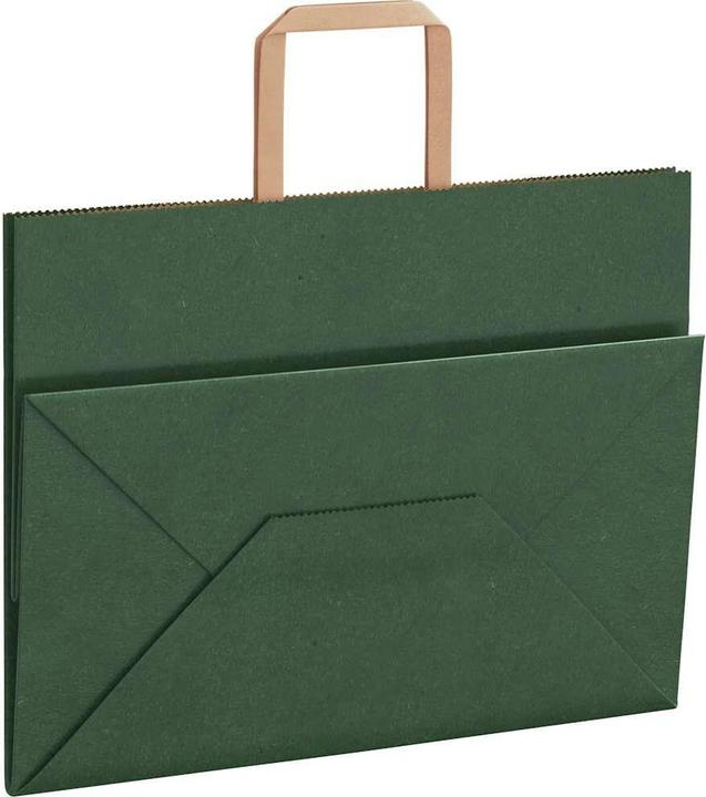 Immagine prodotto VidaXL Sacchetti di carta kraft 250 pezzi con maniglia verde 32x17x25 cm (Borsa da regalo, 250 x)