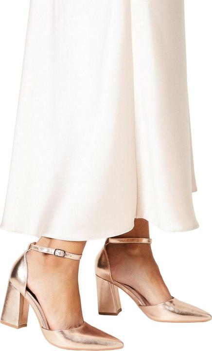 Actual product image Dorothy Perkins Womens/Ladies Blanche Pointed Ankle Strap High Block Heel Court Shoes (36)
