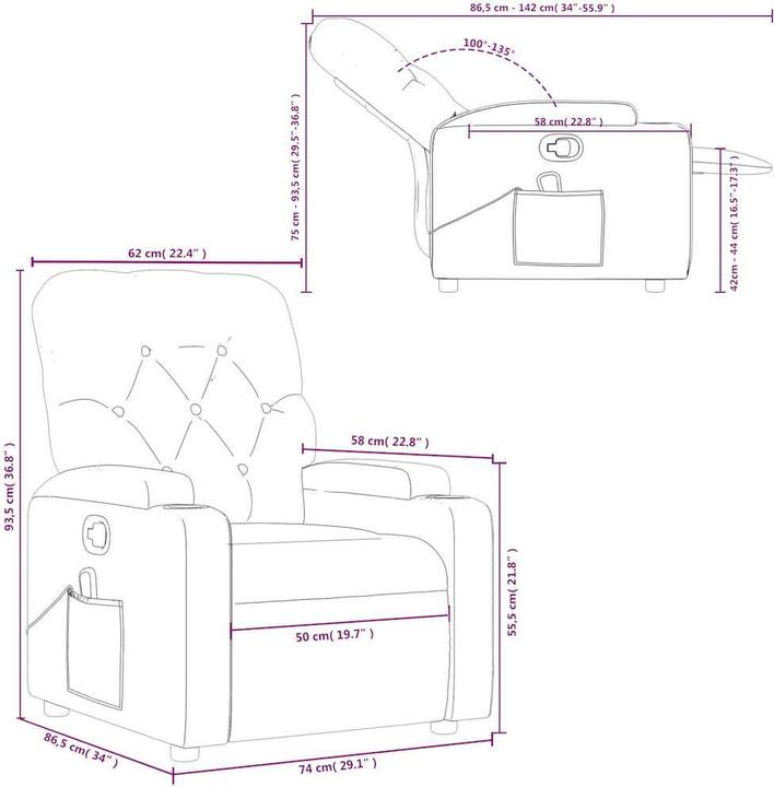 Image du produit VidaXL Fauteuil de massage gris similicuir,Couleur : gris,Matériaux