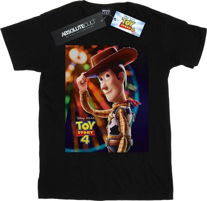 Actual product image Disney Womens/Ladies Toy Story 4 Woody Poster Cotton Boyfriend T-Shirt (M)