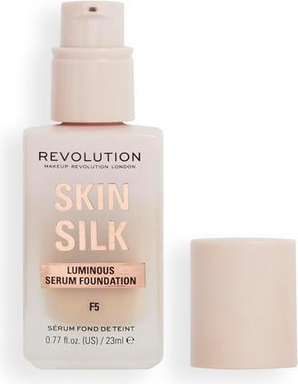 Makeup Revolution Skin Silk Serum Foundation Leichte bis mittlere Deckkraft mit Hyaluronsäure 23ml F5 (F5)