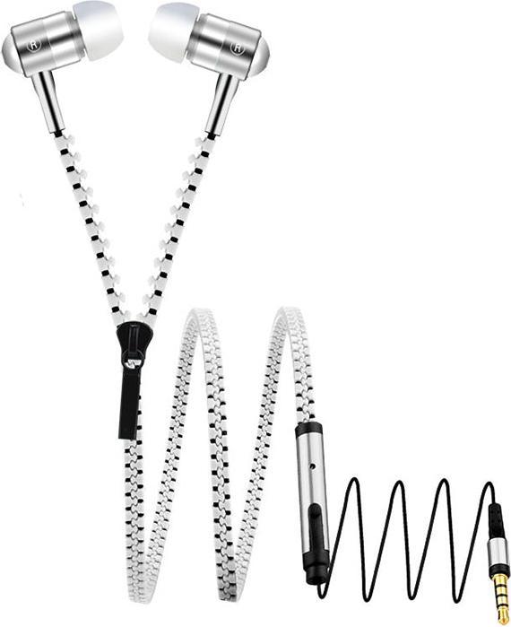 Produktbild Hermex In Ear ZIPPER Headset mit Fernbedienung WEISS für alle Android Smartphones (Kabelgebunden)