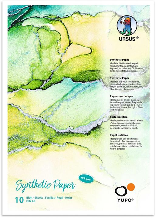 Ursus Malblock Yupo Synthetik, A5, 10 Blatt (A5)