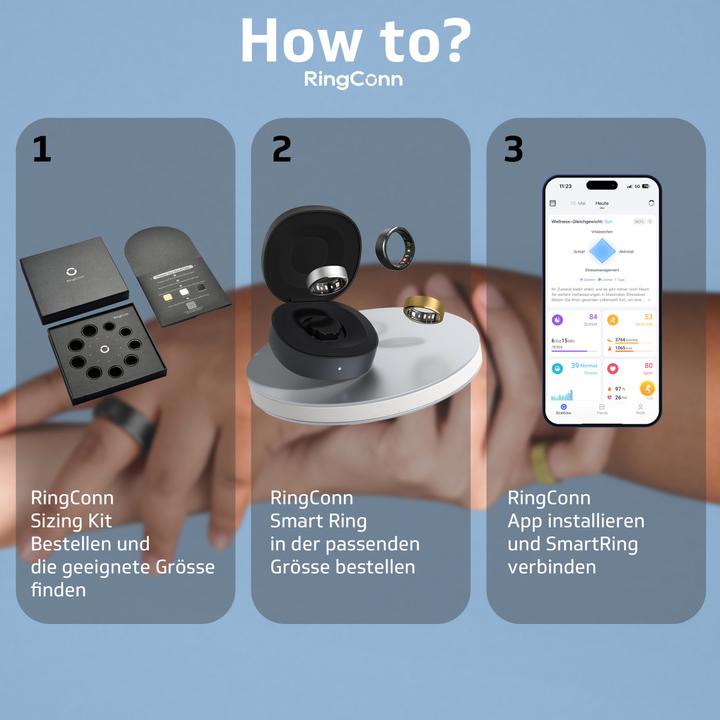 Produktbild RingConn Smart Ring (Gen1) (6, Mitternachtsschwarz)