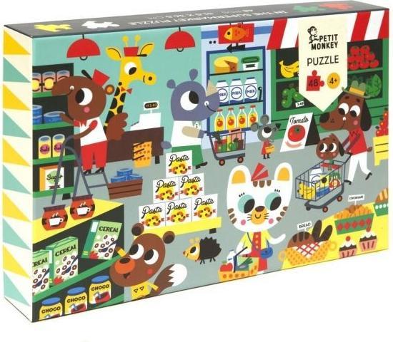 Actual product image Petit Monkey Puzzle Supermarket, 48 pieces (48 pieces)