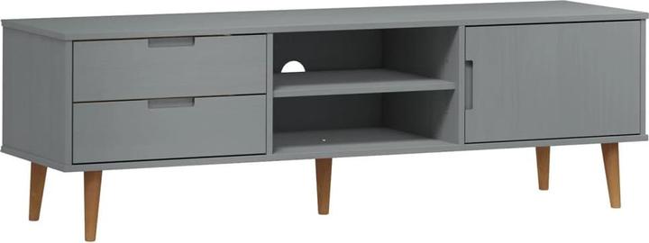 Actual product image VidaXL TV-Schrank MOLDE Grau 158x40x49 cm Massivholz (158 x 40 x 49 cm)