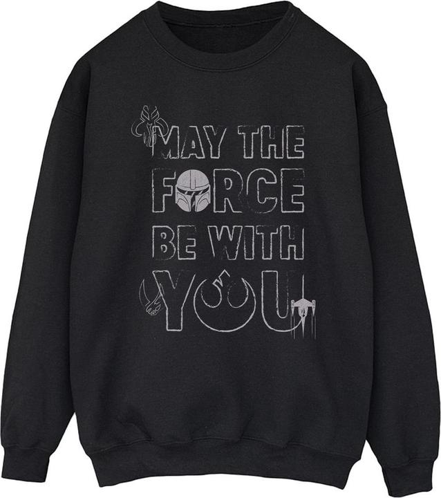 Actual product image Star Wars Mens The Mandalorian May The Force Mando Sweatshirt (M)