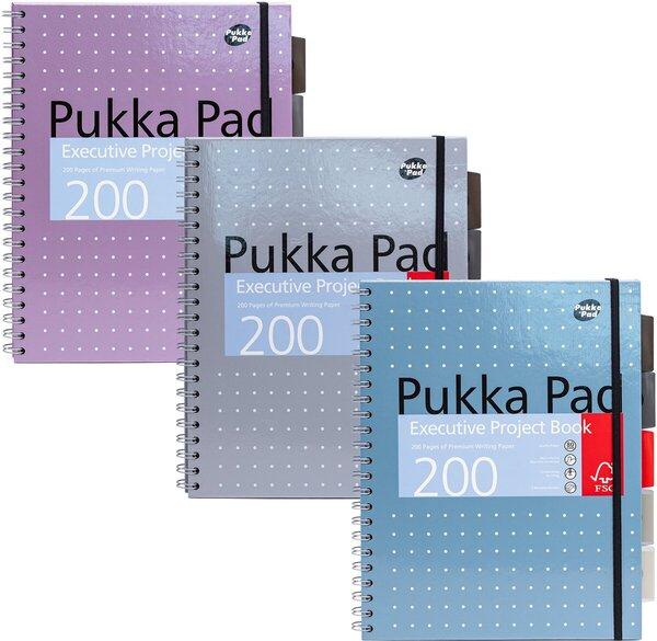 Pukka Fun Pukka Metallic Executive Hardcover Organiserbook DIN A4 liniert 100 Blatt (A4, Liniert, Harter Einband)