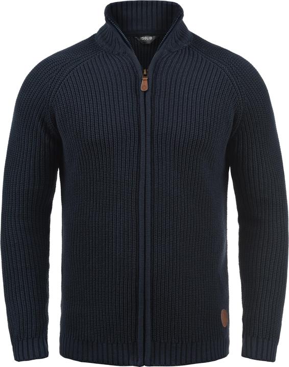 Actual product image Solid Xenos Men's Cardigan Chunky Knit Jacket With Funnel Neck Made Of 100% Cotton (S)