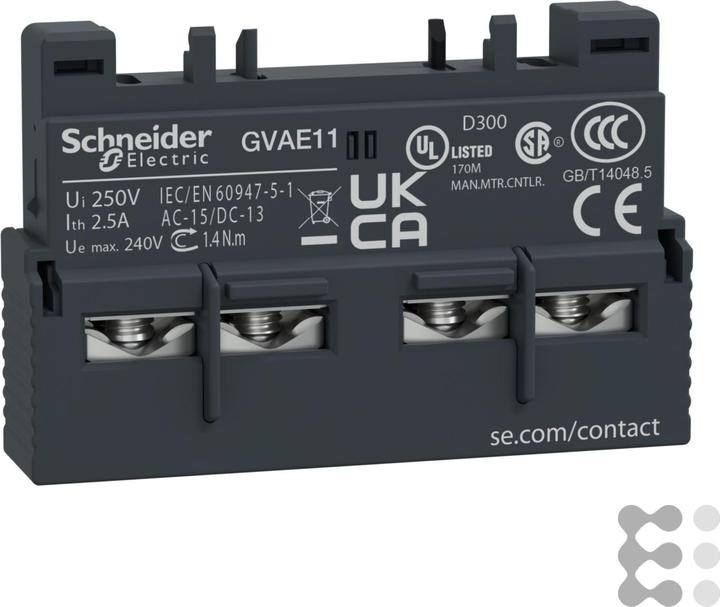 Actual product image Schneider Electric Auxiliary contact block 1 NO contact 1 NC contact