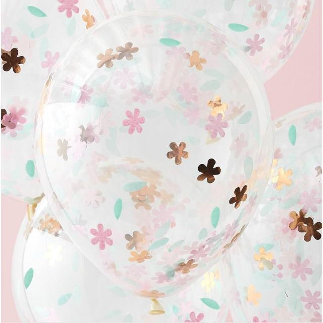 Image du produit Ginger Ray Ballons confettis or rose Ditsy Floral (5 x)