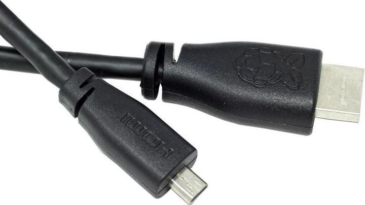 Actual product image Raspberry Pi Official cable Micro-HDMI to HDMI Black, 2m