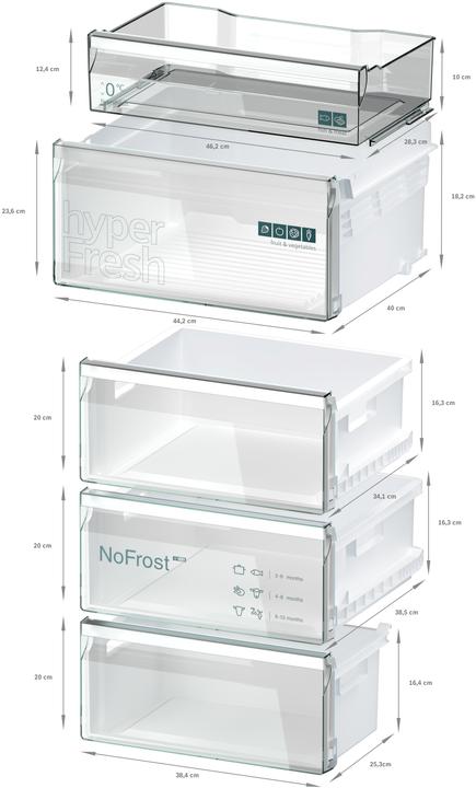 Actual product image Siemens iQ300, Freestanding fridge-freezer with bottom freezer compartment, 203 x 60 cm, BlackSteel, MK69 (363 l)