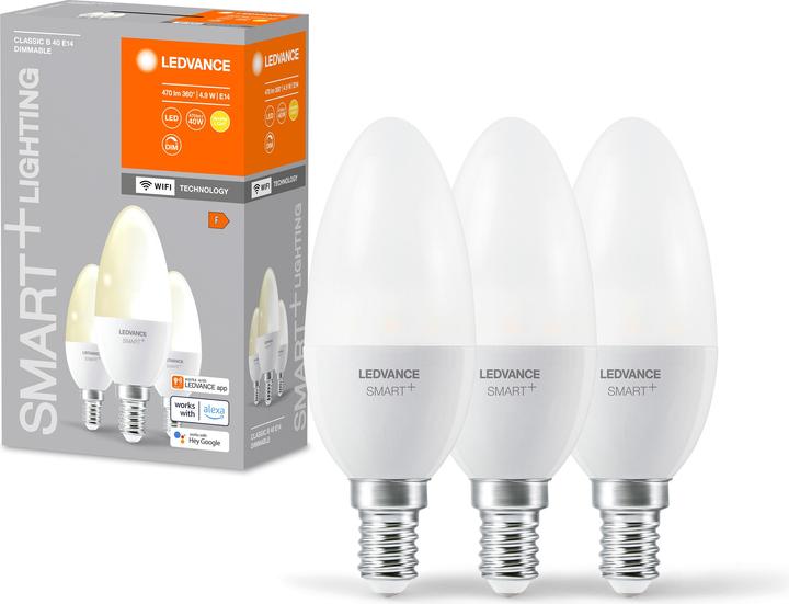 Produktbild Ledvance Smart+ Wifi Candle (E14, 4.90 W, 470 lm, 3 x, F)