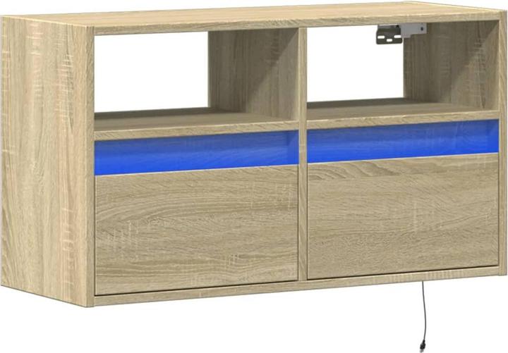Produktbild VidaXL TV Schrank Wandschrank Lowboard Hängend mit LED-Beleuchtung Sonoma-Eiche